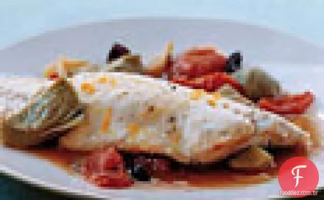 Baixo em alcachofra e caldo de tomate