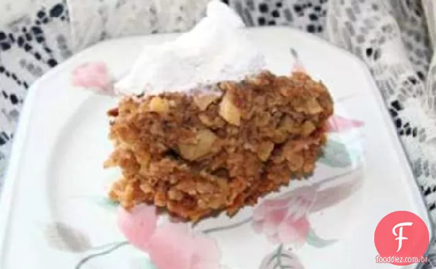 Pudim de aveia de maçã na panela de Barro