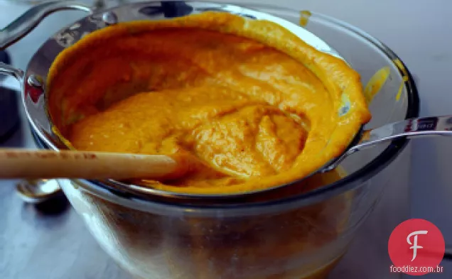 Abóbora cozida no vapor para torta de abóbora