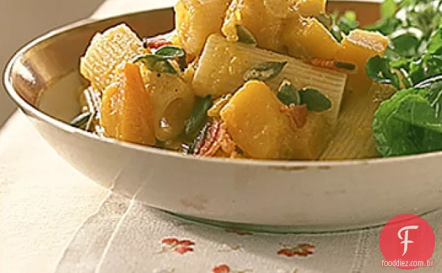 Rigatoni com abóbora e Bacon