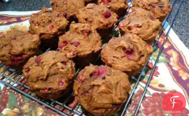 Muffins Frescos Da Abóbora Do Cranberry