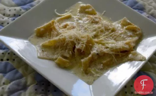 Abóbora Wonton Ravioli W. Sálvia Manteiga Creme
