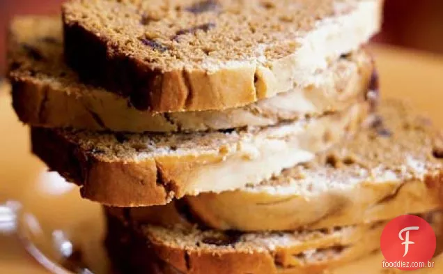 Pão de Tâmara de abóbora com redemoinho de Cream Cheese