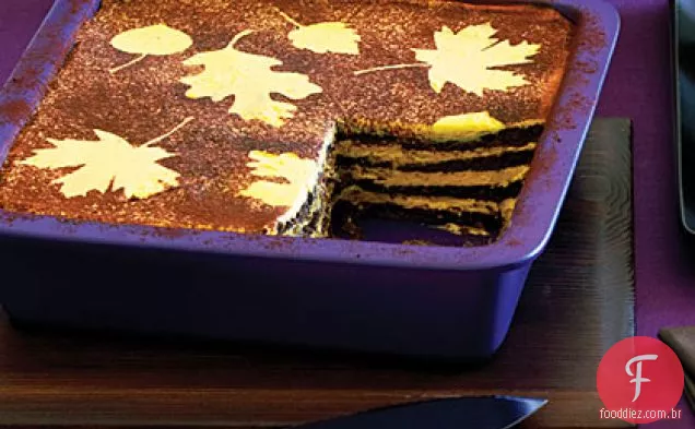 Não-Cozinhar Abóbora Chocolate Icebox Bolo
