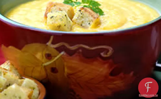 Hidden Valley ® colha sopa de abóbora com Croutons de Rancho