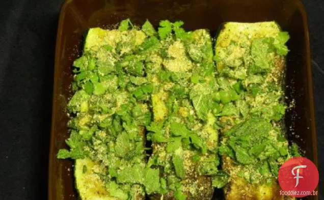 Abobrinha Assada Em Panela Com Coentro-Hortelã Gremolata