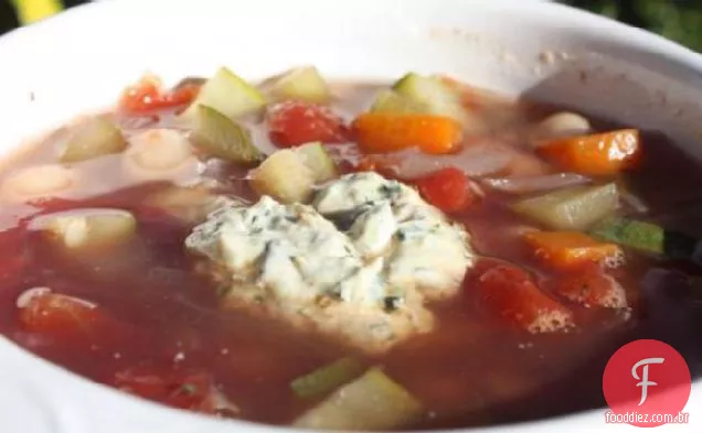 Feijão Toscano e sopa de legumes