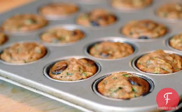Abobrinha Chocolate Chip Mini-Muffins (Sem Glúten)