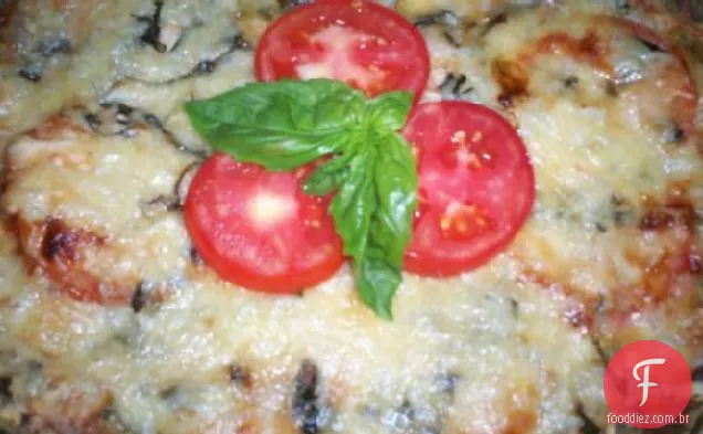 Abobrinha Crosta Tomate Manjericão Torta