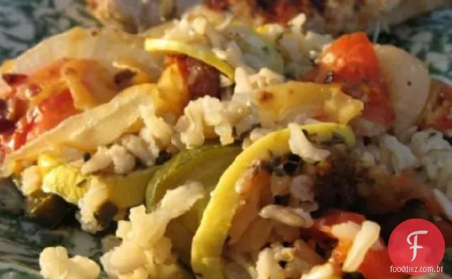 Caçarola de abobrinha e arroz