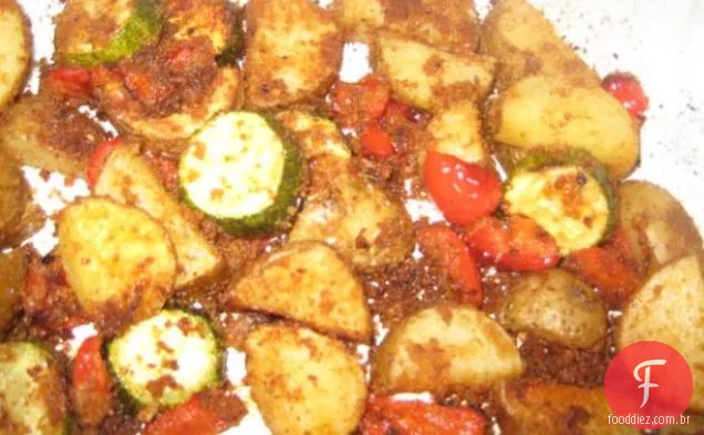 Abobrinha e batata assar