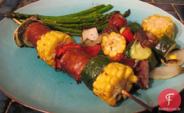 Kebabs de Linguiça de limão e tomilho