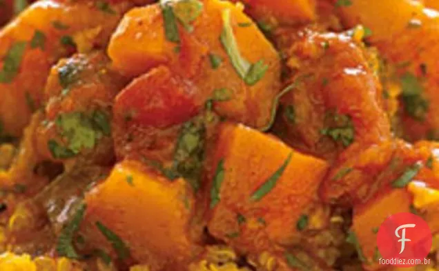 Quinoa com abobrinha marroquina e guisado de cenoura
