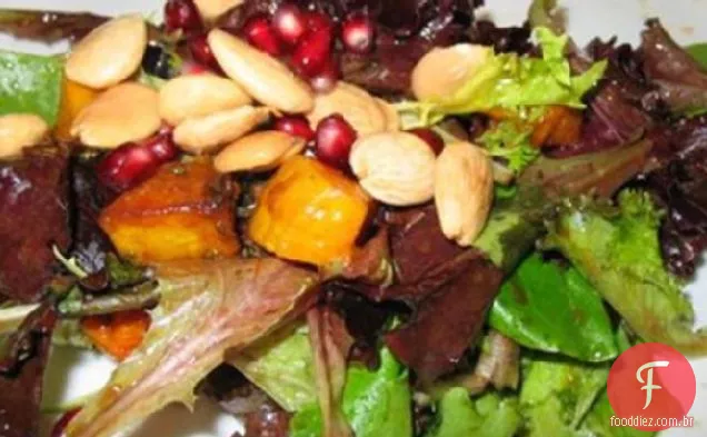 Abóbora Assada, Salada De Amêndoa E Romã Marcona