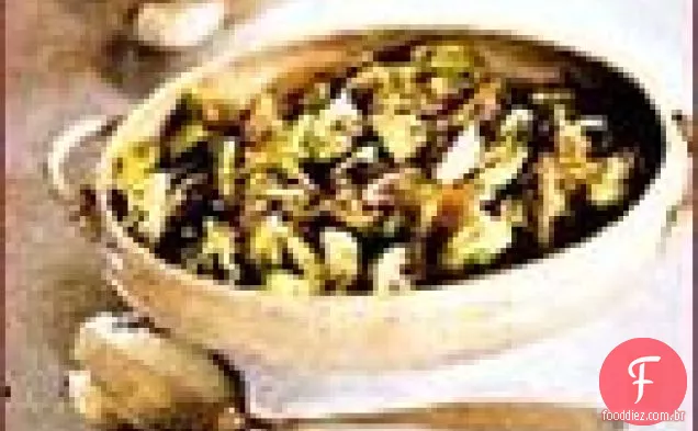 Couves de Bruxelas assadas em panela com Pancetta