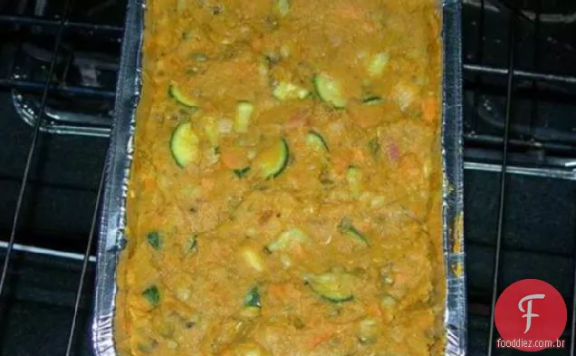 Feijão Curry com ruibarbo e inhame