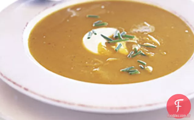 Abóbora e sopa de maçã