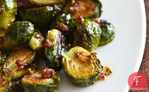 Couve De Bruxelas Assada Com Receita De Pesto De Pistache De Cranberry