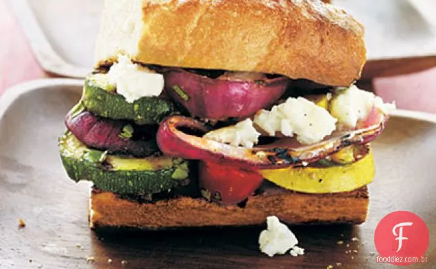 Overstuffed Grelhado Vegetal-Feta Sanduíches