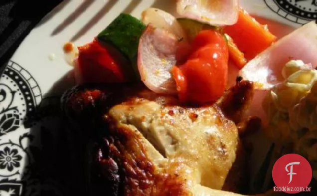 Frango Grelhado Com Legumes Salgados De Verão