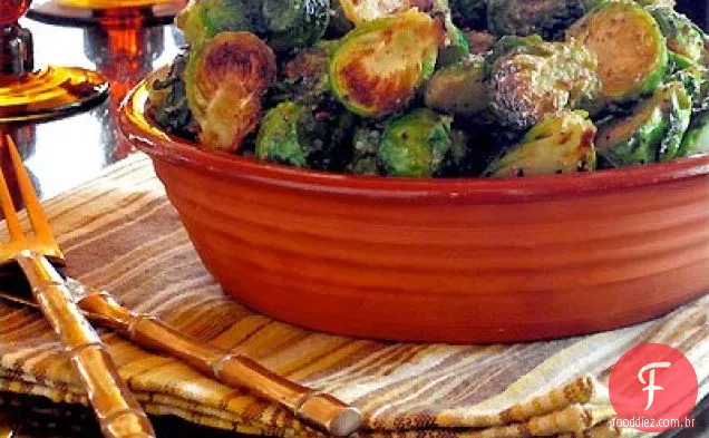 Couves de Bruxelas assadas no forno com sementes de anis