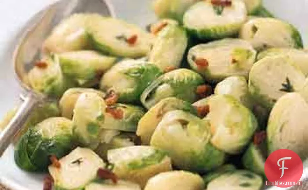 Couves de Bruxelas com Bacon e tomilho
