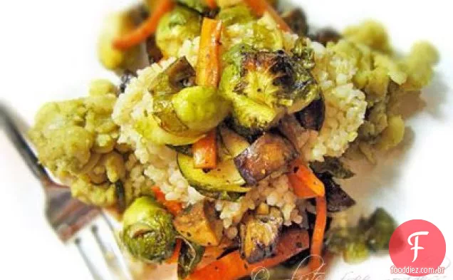 Receita De Couve De Bruxelas Assada Com Feijão E Arroz Com Manteiga Refriada