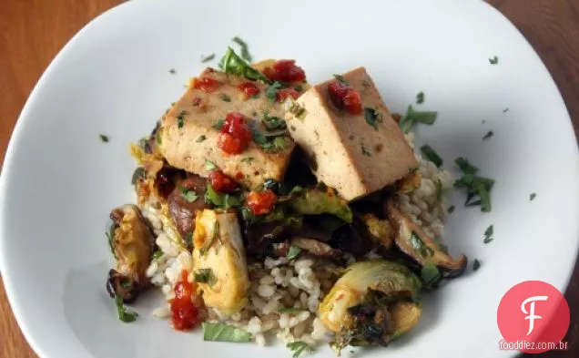 Couves De Bruxelas E Tofu