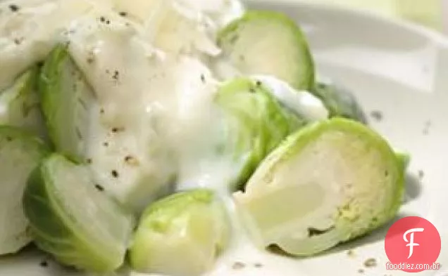 Couves de Bruxelas com molho de Creme Sherry-asiago