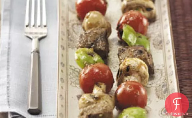 Sesame Beef ' n ' Veggie Kabobs