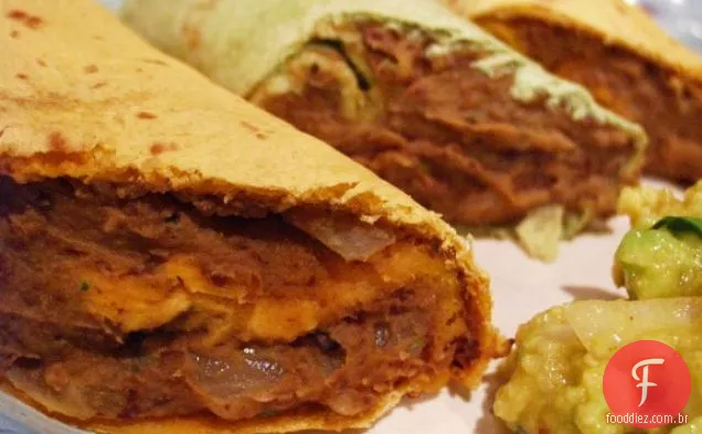 Batata doce e Burrito de Feijão Preto