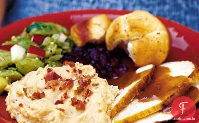 Purê de batatas doces e salgadas assadas