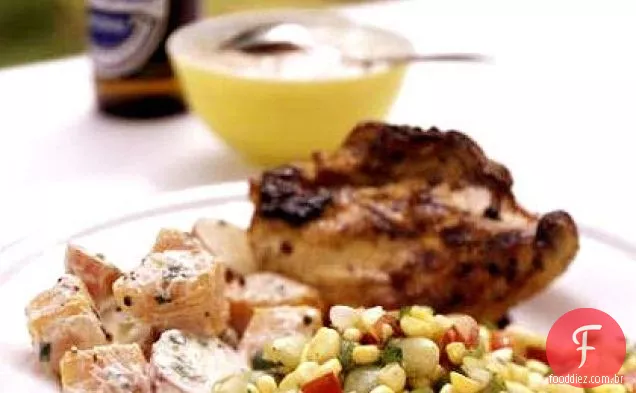 Salada de duas batatas com Crème Fraîche