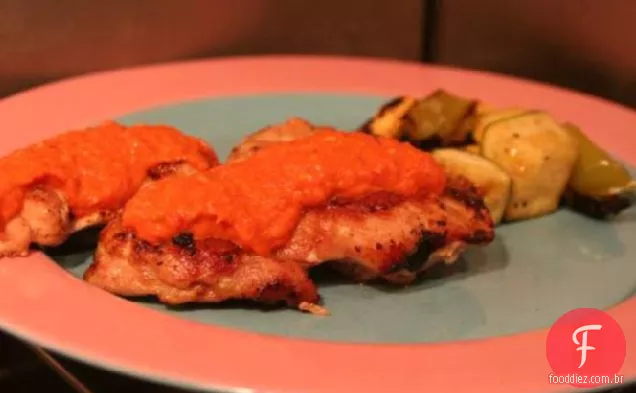 Frango Frito Com Pesto De Pimenta Vermelha