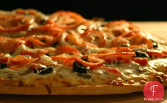 Pizza De Pimenta Doce Com Três Queijos