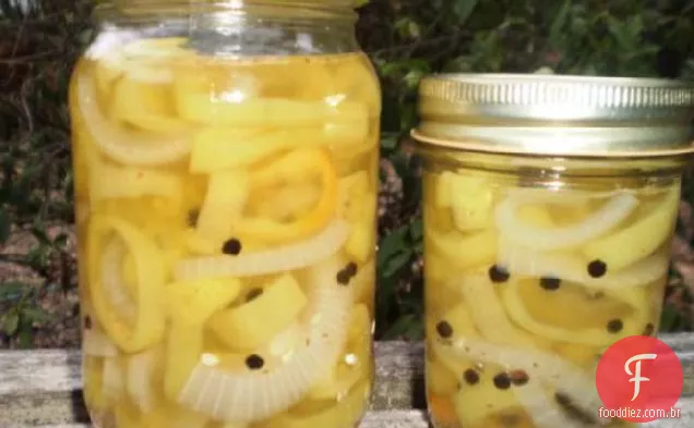 Pimentas de Banana em conserva doces de Joe