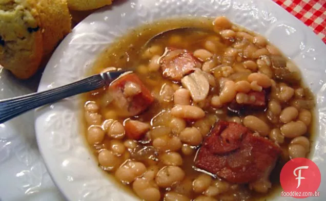 Crock Pot presunto e feijão