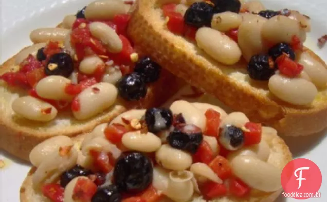 Vermelho, Branco e azul Bruschetta