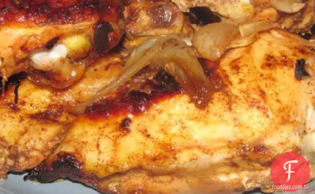 Frango Assado Com Páprica Com Cebola Doce