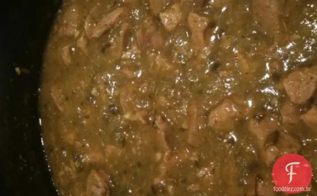 Autêntico Chili Verde (guisado de porco e Tomatillo Verde)