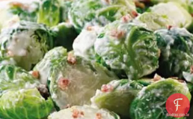 Couve de Bruxelas com Bacon-creme de rábano