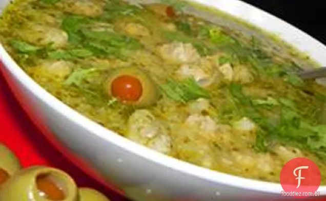 Almôndega e ensopado de azeitona (Albondigas Verdes)