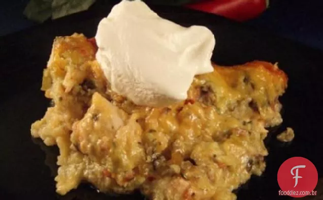 Maias Layered Chicken Enchiladas Verde