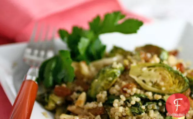 Receita De Quinoa Com Couve De Bruxelas Assada, Alho-Poró E Slivered