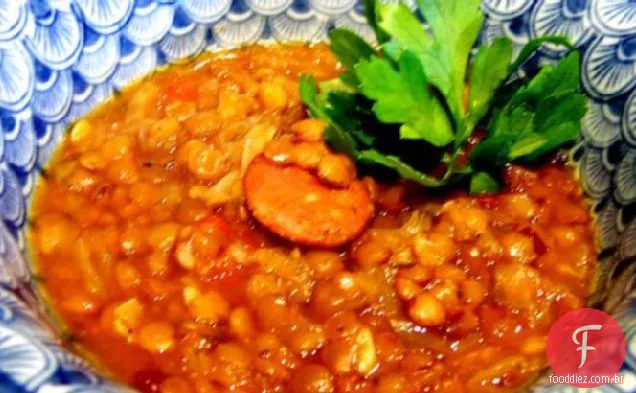 Tomate Lentilha E Sopa De Chouriço