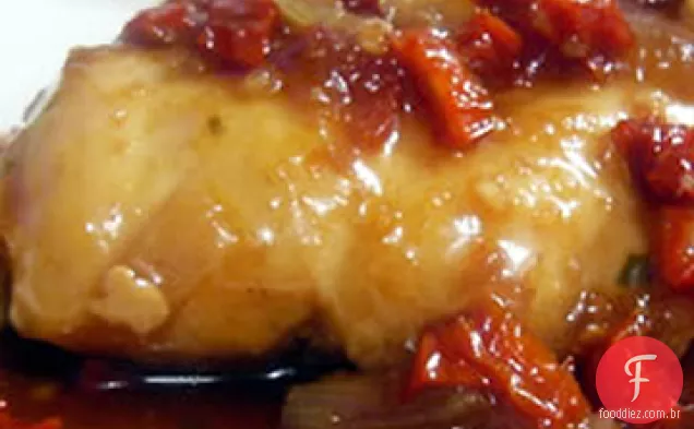 Frango com cebola em molho balsâmico