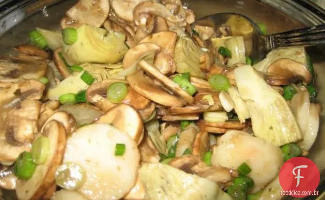 Bolos Brie assados com alcachofra e Prosciutto