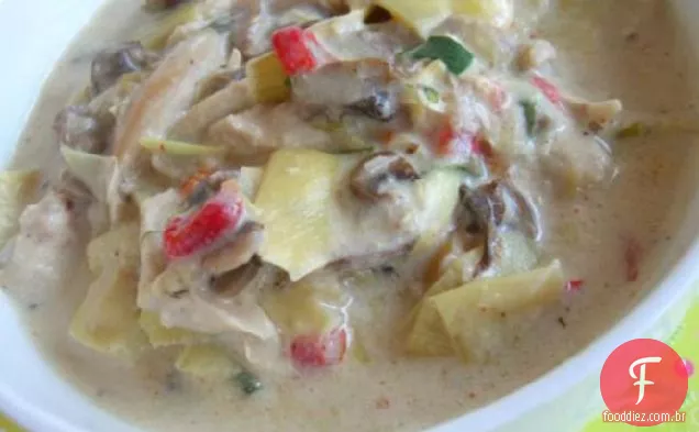 Creme De Alcachofra e sopa de cogumelos