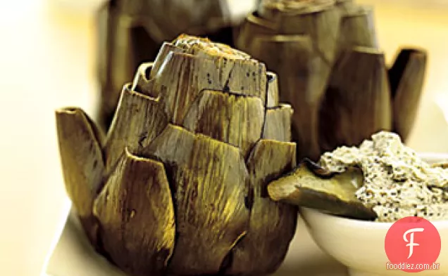 Alcachofras grelhadas com alcachofra-Molho De Hortelã