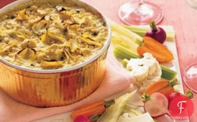 Molho de azeitona de alcachofra com Cruditos de erva-doce